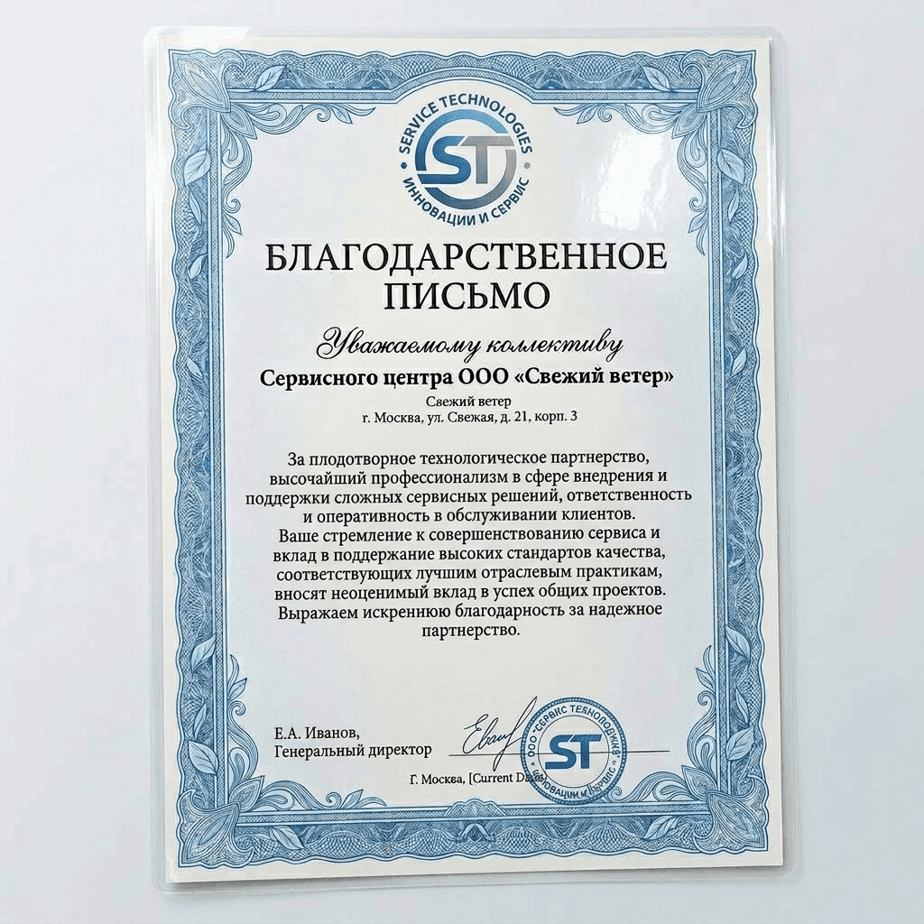 Благодарность от Miele Technologies